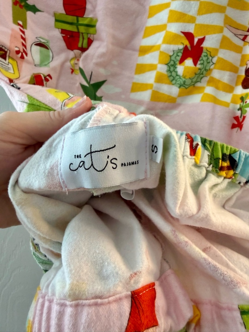 The Cat's Pajama Pink Holiday Print Lounge Pants Size S - Picture 3 of 3